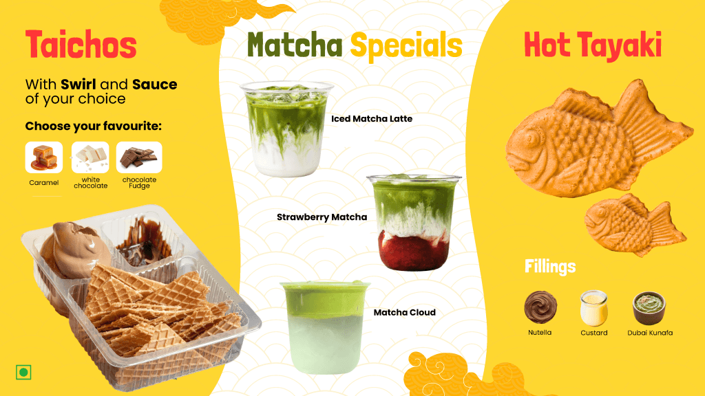 Tai Tai Creamery menu: taichos, matcha specials and hot taiyaki