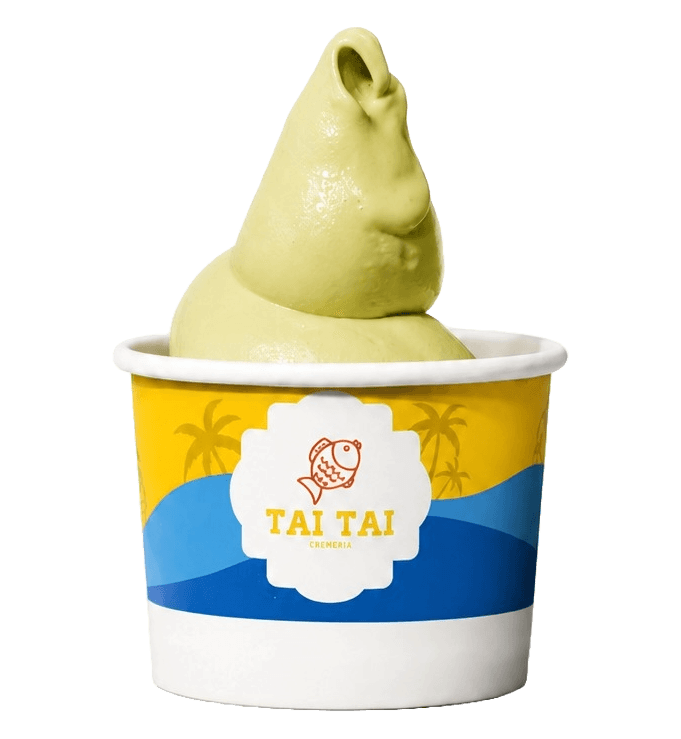 Matcha swirl in a Tai Tai cup